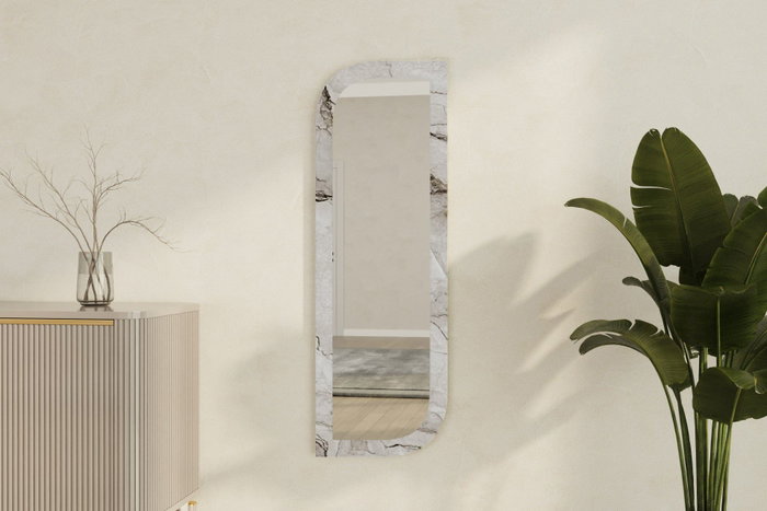 Hanah Home Espejo flotal-e 40x120x2.2 cm Éfeso y Mármol MDF Montaje Pared Ecológico